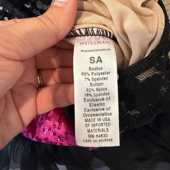 Weissman dance performance costume, pink and black, jazz tap, sequin - Picture 8 of 8